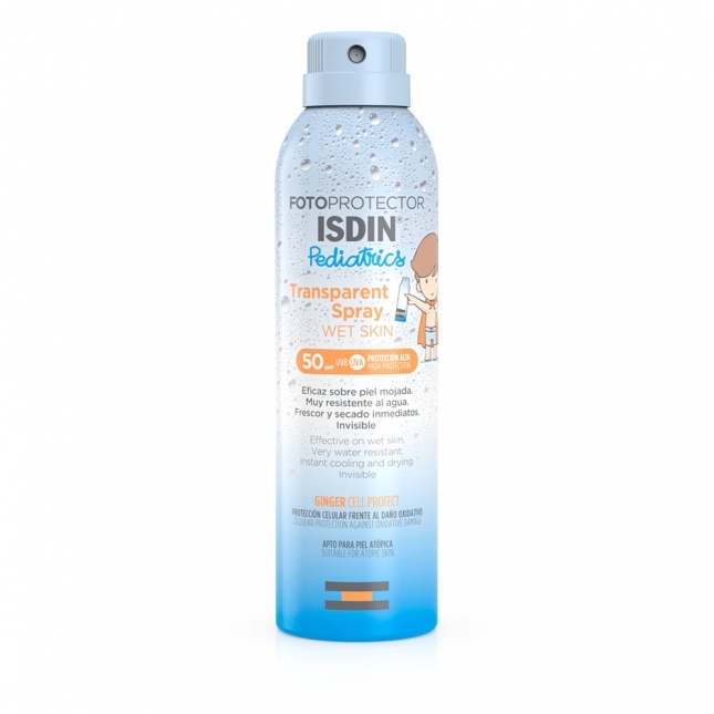  Fotoprotector ISDIN Transparent Spray Wet Skin Pediatrics LSF 50